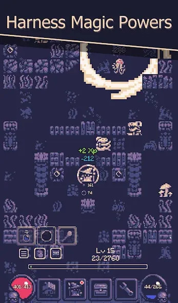 OneBit Adventure (Roguelike] — скачать мод: Безлимитное здоровье и мощное снаряжение — скриншот 3