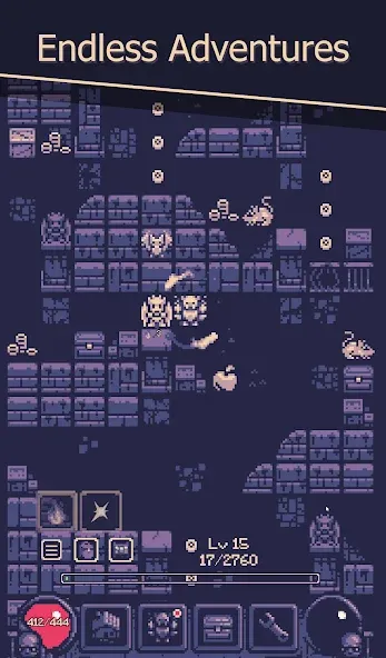 OneBit Adventure (Roguelike] — скачать мод: Безлимитное здоровье и мощное снаряжение — скриншот 4