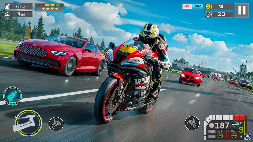 Скачать Moto Racing 3d Motorcycle Game мод — Безлимитные деньги и все трассы открыты — скриншот 1