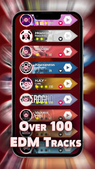 Мод Dash'n'Beat - EDM Rhythm game — Безлимитные деньги и все уровни открыты, скачать APK — скриншот 1