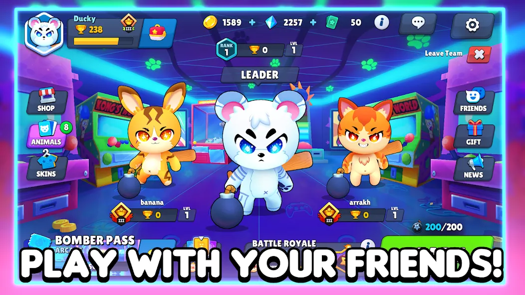 Bombergrounds: Reborn — Бесконечные монеты и усиления, скачать мод APK — скриншот 1 Bombergrounds: Reborn — Бесконечные монеты и усиления, скачать мод APK — скриншот 1