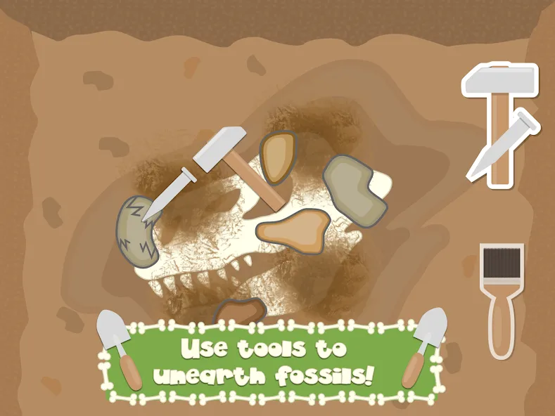 Скачать Dino Fossil Dig - Jurassic Adv мод — Много денег и все уровни — скриншот 3