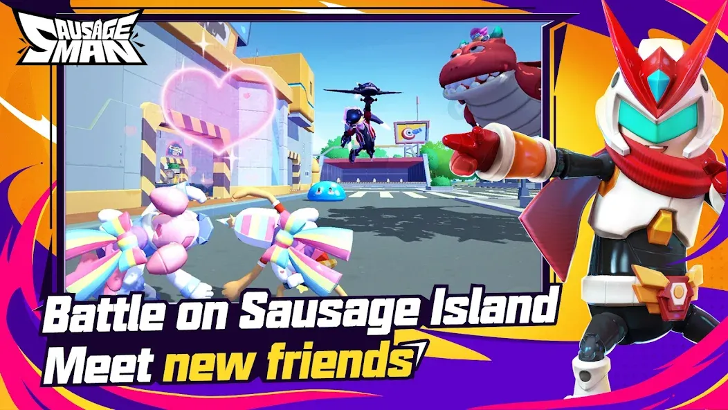 Скачать Sausage Man Mod APK — Безлимитные деньги и оружие — скриншот 3