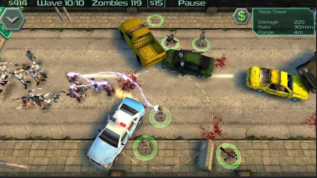 Zombie Defense бесплатно на Андроид — мод: Безлимитные ресурсы и мощное оружие — скриншот 4