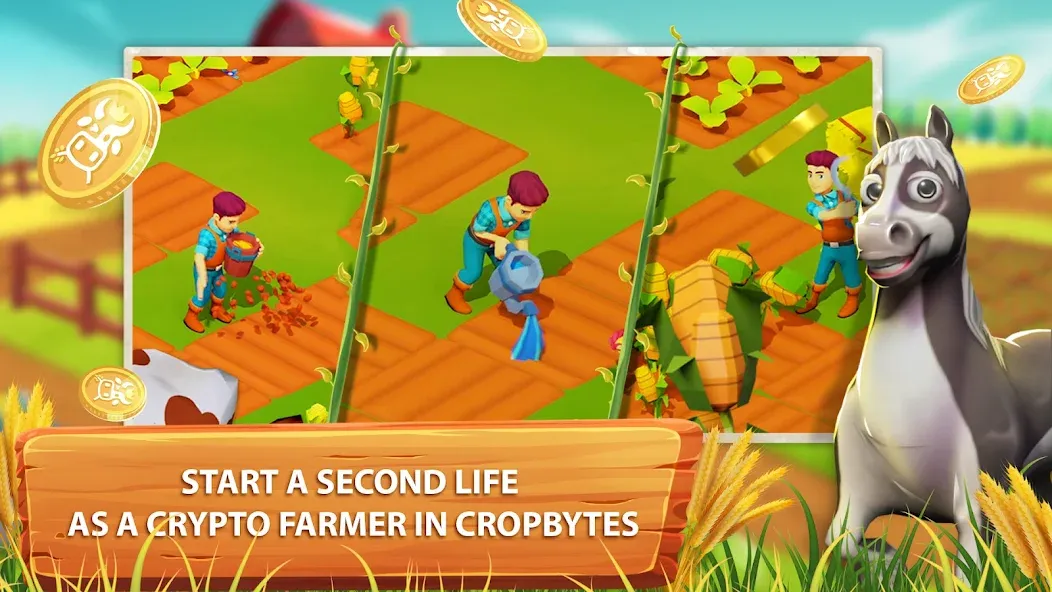 CropBytes: A Crypto Farm Game мод на Андроид: Безлимитные ресурсы и криптовалюта — скриншот 1 CropBytes: A Crypto Farm Game мод на Андроид: Безлимитные ресурсы и криптовалюта — скриншот 1