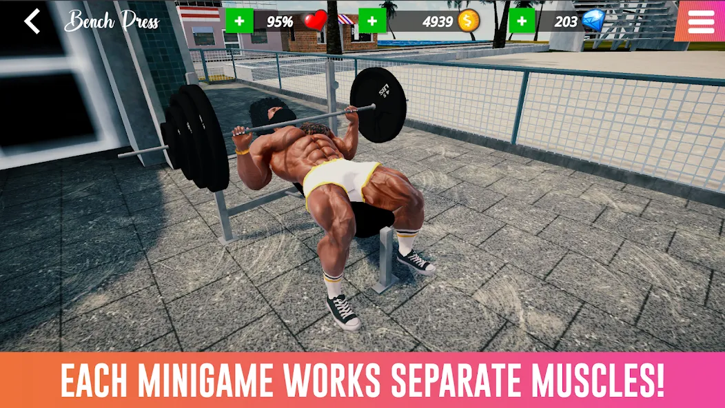 Iron Muscle IV - GYM simulator взлом APK — Безлимитные деньги и энергия — скриншот 3