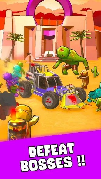 Tires & Fires: Zombie Survival на телефон — скачать мод: Безлимитные ресурсы и усиленные машины — скриншот 2 Tires & Fires: Zombie Survival на телефон — скачать мод: Безлимитные ресурсы и усиленные машины — скриншот 2