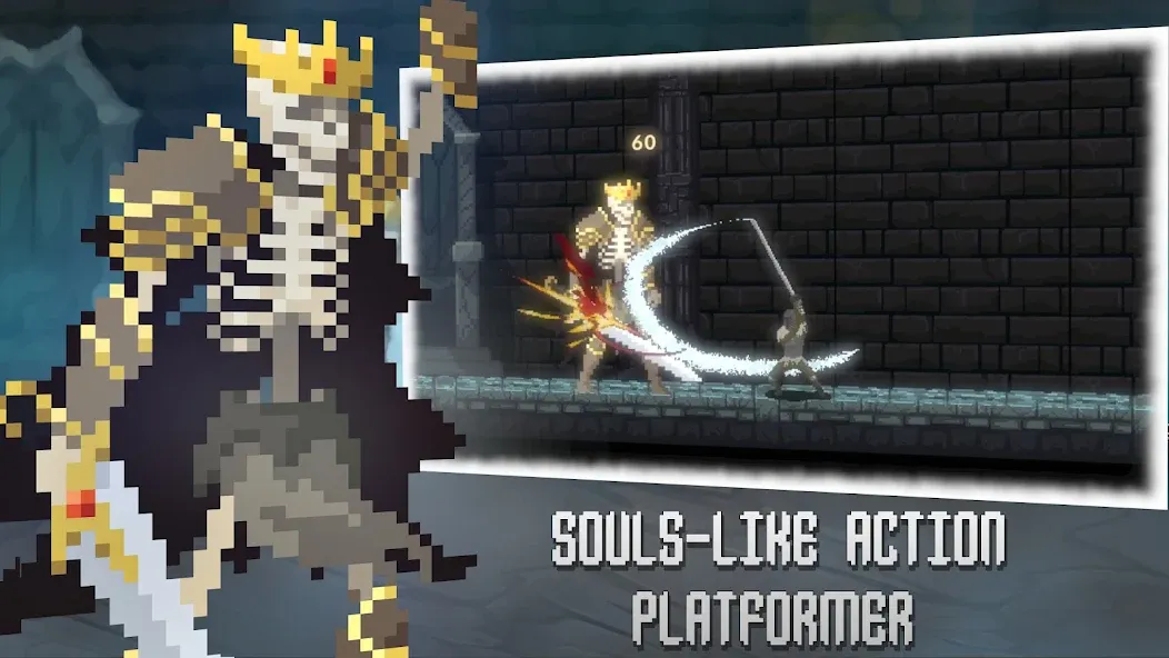 Deathblaze Action Platformer бесплатно на Андроид — мод: Безлимитные жизни и усиленный урон — скриншот 1