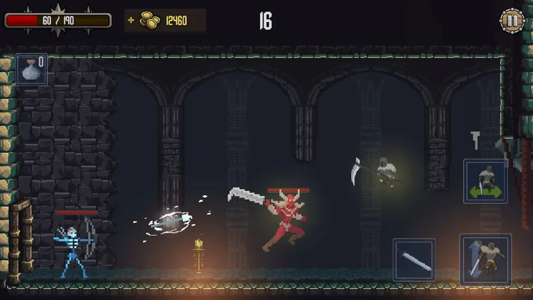 Deathblaze Action Platformer бесплатно на Андроид — мод: Безлимитные жизни и усиленный урон — скриншот 4