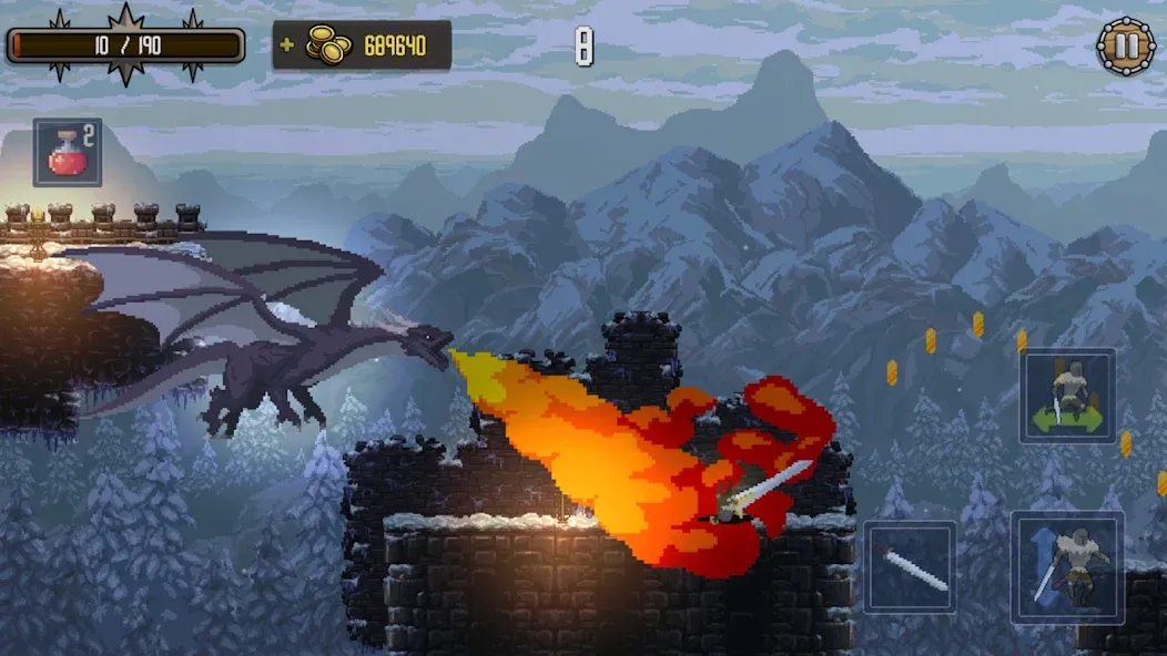 Deathblaze Action Platformer бесплатно на Андроид — мод: Безлимитные жизни и усиленный урон — скриншот 5
