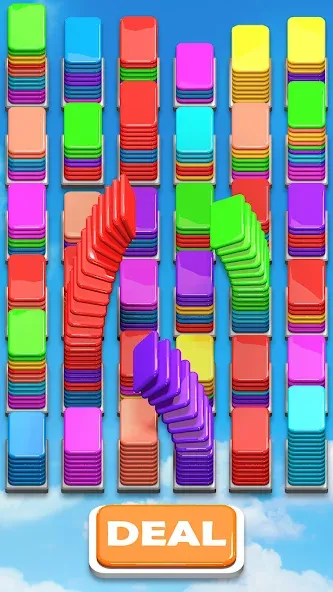 Скачать Card Shuffle Sort мод — Без рекламы и все уровни открыты — скриншот 1