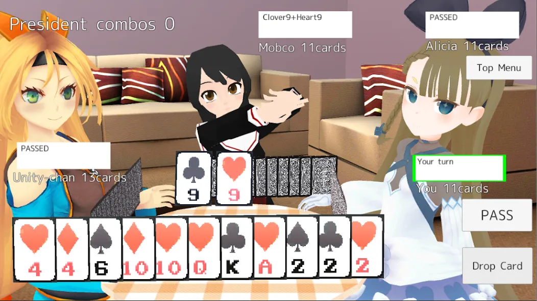 President Card Game мод на Андроид: Без рекламы и много денег — скриншот 2 President Card Game мод на Андроид: Без рекламы и много денег — скриншот 2