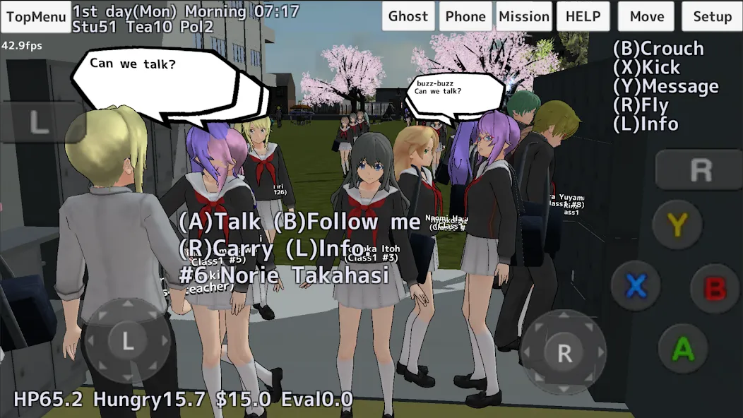 School Girls Simulator — взломанная версия, Много денег и все открыто — скриншот 1