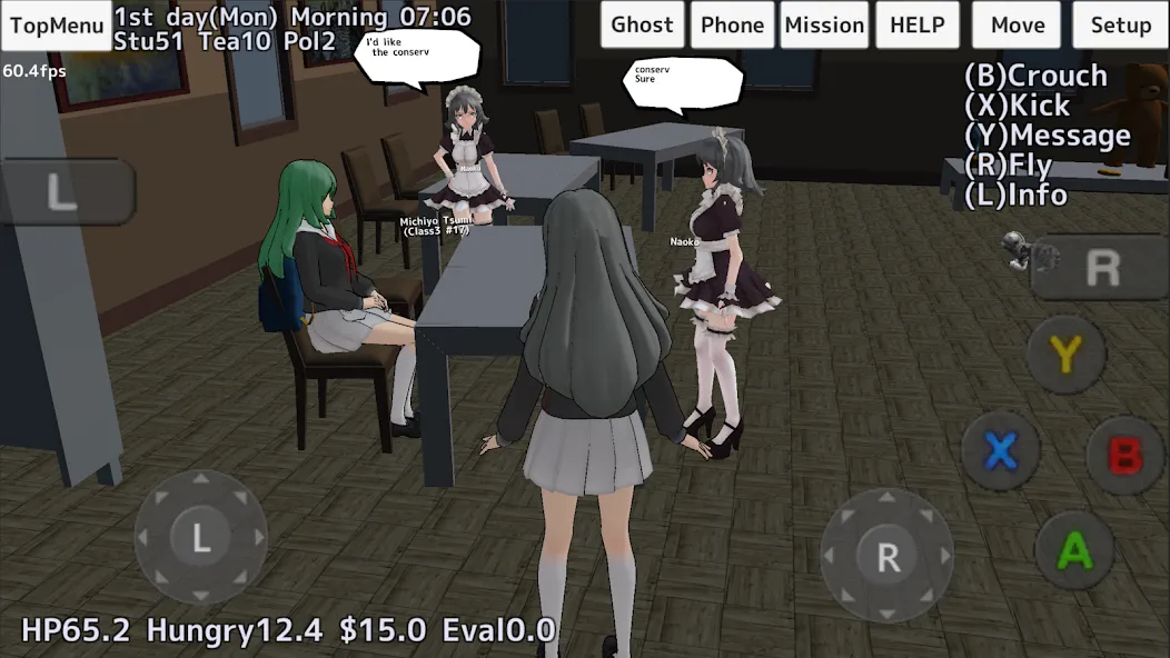 School Girls Simulator — взломанная версия, Много денег и все открыто — скриншот 3