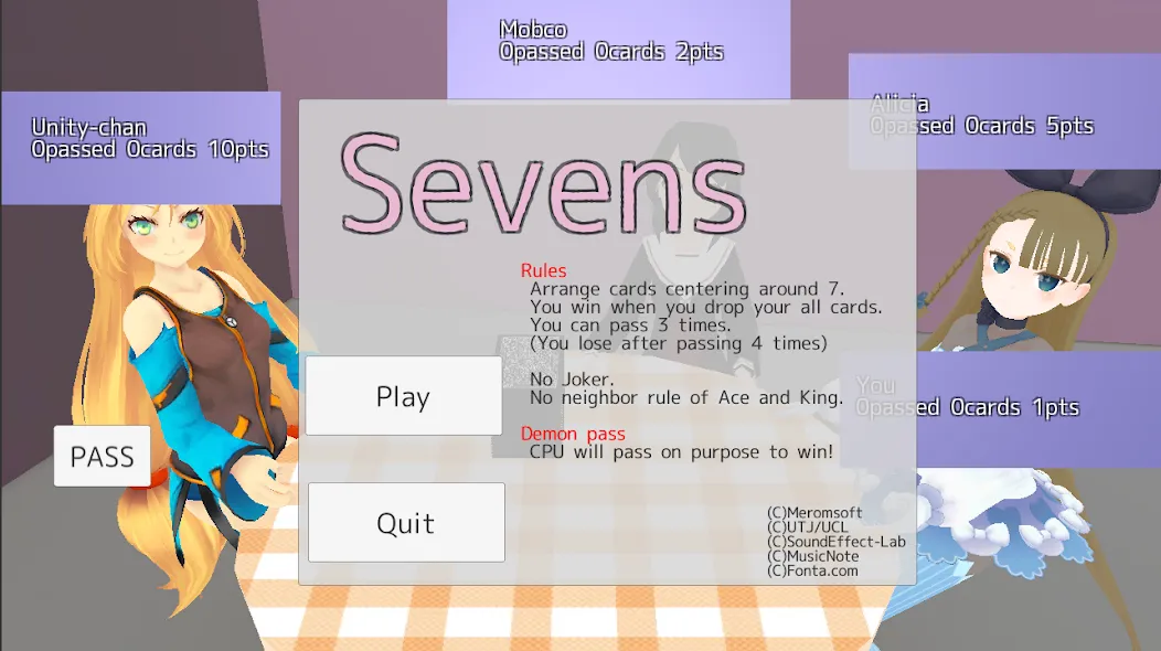 Sevens card game взлом на Андроид — Безлимитные монеты и все уровни открыты — скриншот 1