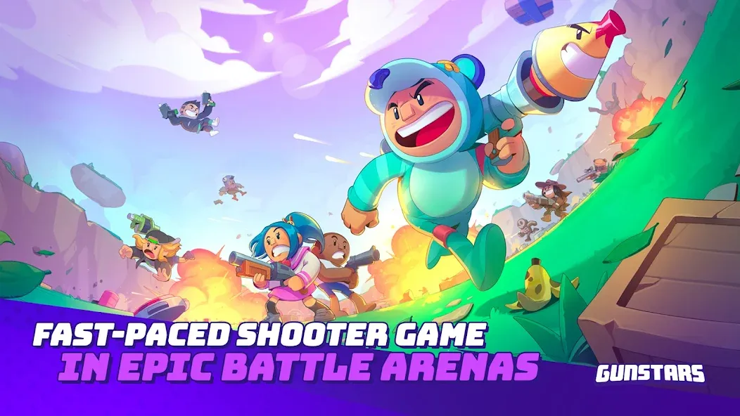 Скачать Gunstars - Battle Arena на Андроид с модом — Безлимитные деньги и улучшенное оружие — скриншот 1 Скачать Gunstars - Battle Arena на Андроид с модом — Безлимитные деньги и улучшенное оружие — скриншот 1