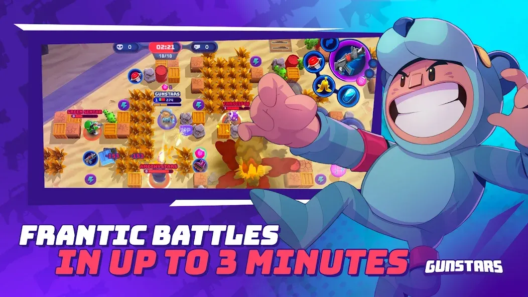 Скачать Gunstars - Battle Arena на Андроид с модом — Безлимитные деньги и улучшенное оружие — скриншот 2 Скачать Gunstars - Battle Arena на Андроид с модом — Безлимитные деньги и улучшенное оружие — скриншот 2