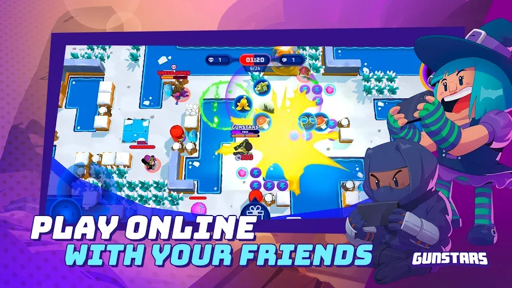 Скачать Gunstars - Battle Arena на Андроид с модом — Безлимитные деньги и улучшенное оружие — скриншот 3 Скачать Gunstars - Battle Arena на Андроид с модом — Безлимитные деньги и улучшенное оружие — скриншот 3