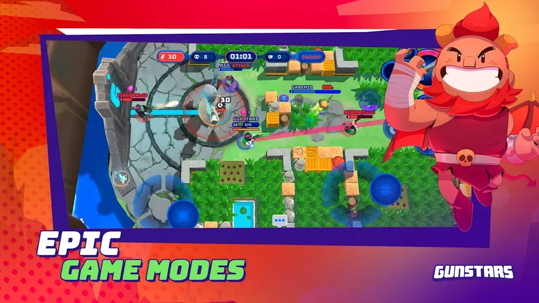 Скачать Gunstars - Battle Arena на Андроид с модом — Безлимитные деньги и улучшенное оружие — скриншот 4 Скачать Gunstars - Battle Arena на Андроид с модом — Безлимитные деньги и улучшенное оружие — скриншот 4