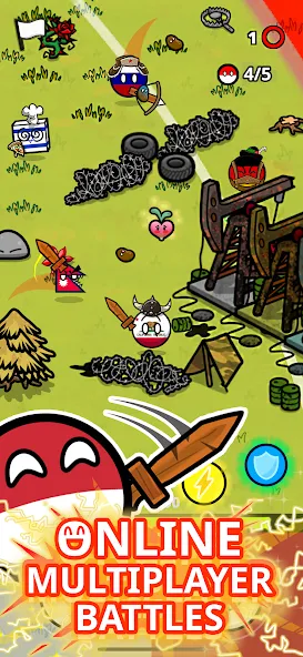 Countryball Potato Mayhem (Мод: Безлимитные монеты и все улучшения) — скачать на Андроид — скриншот 1 Countryball Potato Mayhem (Мод: Безлимитные монеты и все улучшения) — скачать на Андроид — скриншот 1