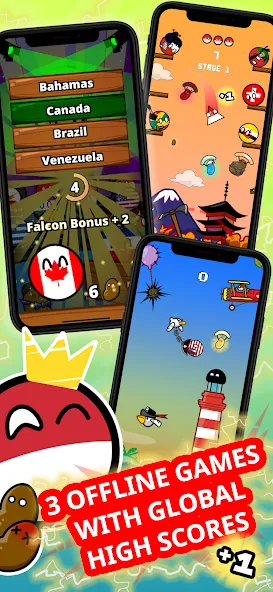 Countryball Potato Mayhem (Мод: Безлимитные монеты и все улучшения) — скачать на Андроид — скриншот 2 Countryball Potato Mayhem (Мод: Безлимитные монеты и все улучшения) — скачать на Андроид — скриншот 2