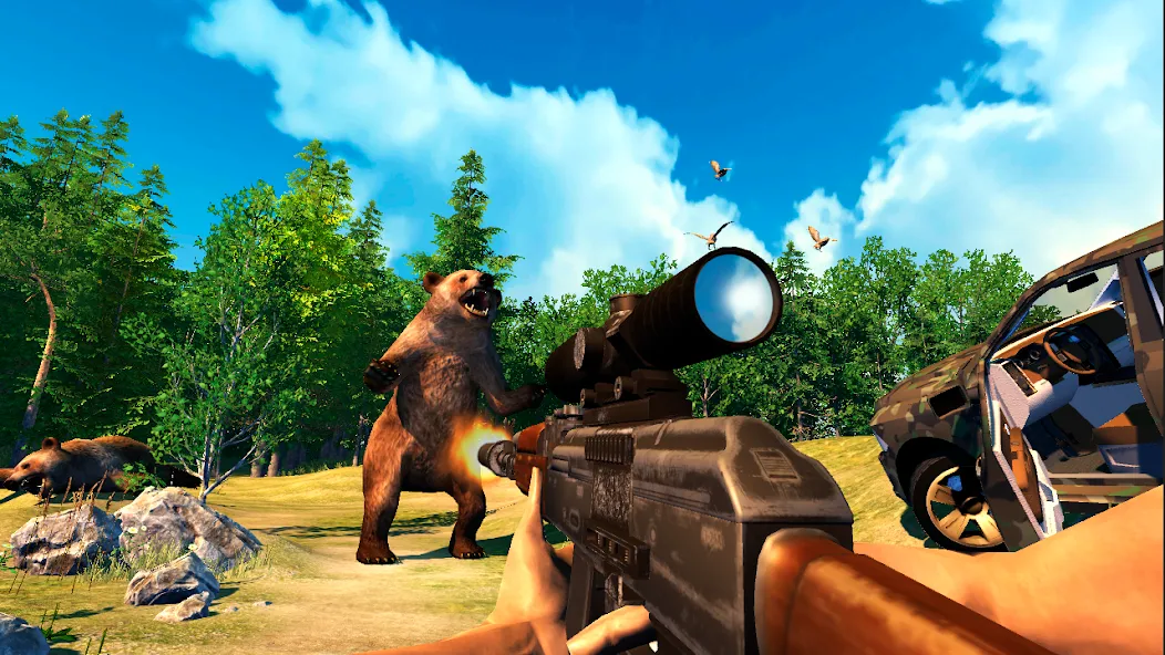 Hunting Simulator 4x4 взлом APK — Безлимитные деньги и патроны — скриншот 2