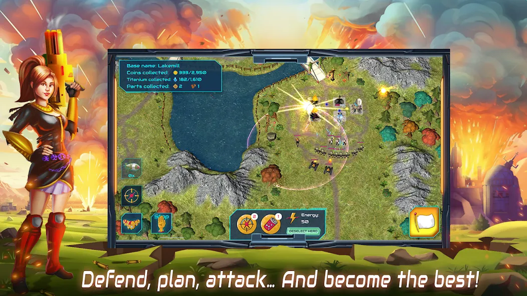 Скачать Boulder Base: Defense Strategy мод — Безлимитные ресурсы и усиленная база — скриншот 2 Скачать Boulder Base: Defense Strategy мод — Безлимитные ресурсы и усиленная база — скриншот 2