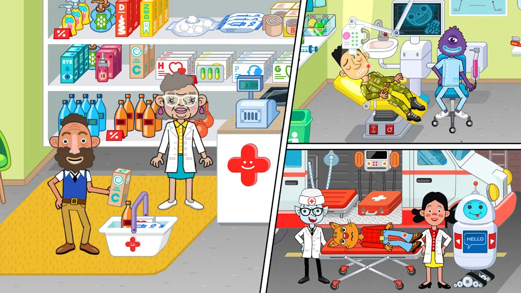 Pepi Hospital: Learn & Care MOD APK скачать на Андроид — Открыты все локации и персонажи — скриншот 3 Pepi Hospital: Learn & Care MOD APK скачать на Андроид — Открыты все локации и персонажи — скриншот 3