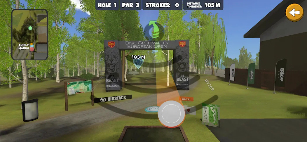 Disc Golf Valley взлом на Андроид — Безлимитные диски и открыты все поля — скриншот 1