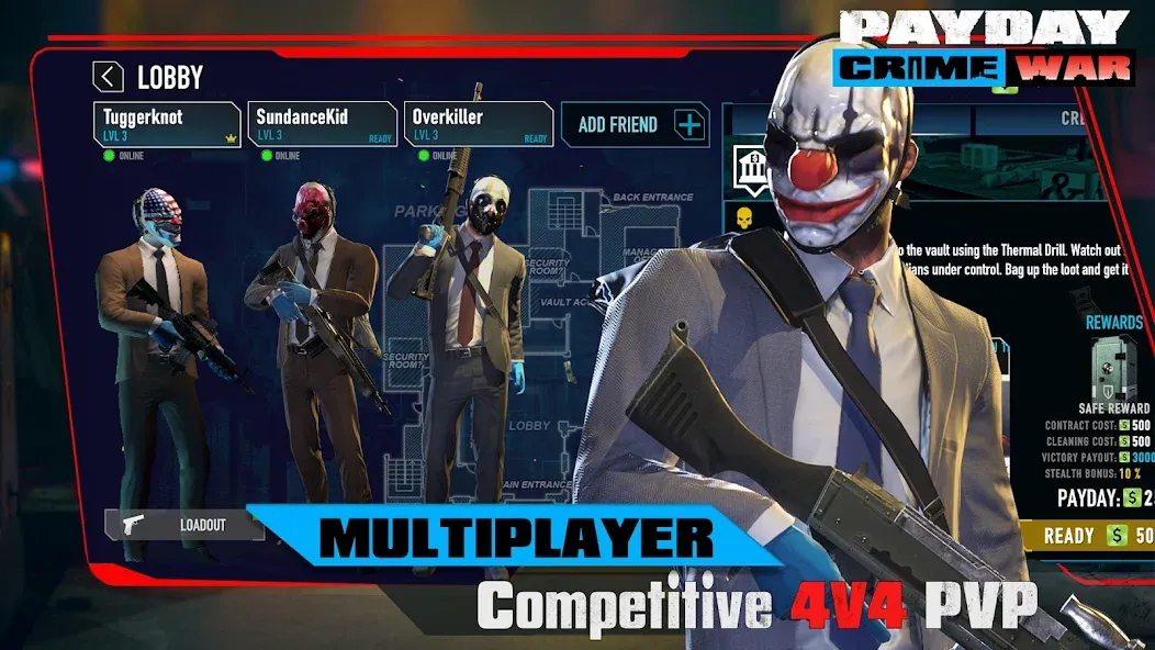 Скачать взлом PAYDAY: Crime War — Безлимитные деньги и оружие — скриншот 5 Скачать взлом PAYDAY: Crime War — Безлимитные деньги и оружие — скриншот 5