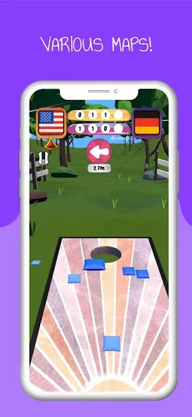 Скачать Cornhole 3D: Nations League на Андроид с модом — Безлимитные монеты и открыты все страны — скриншот 2