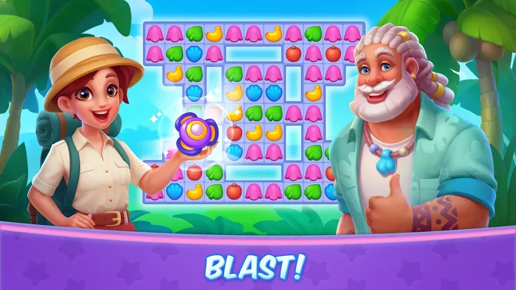Tropicmania: Match-3 adventure бесплатно на Андроид — мод: Безлимитные жизни и много монет — скриншот 1 Tropicmania: Match-3 adventure бесплатно на Андроид — мод: Безлимитные жизни и много монет — скриншот 1
