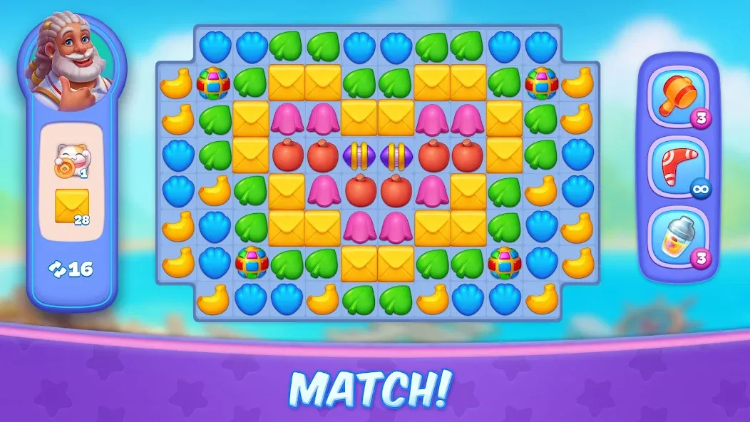 Tropicmania: Match-3 adventure бесплатно на Андроид — мод: Безлимитные жизни и много монет — скриншот 3 Tropicmania: Match-3 adventure бесплатно на Андроид — мод: Безлимитные жизни и много монет — скриншот 3
