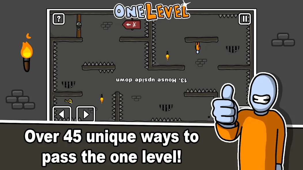One Level: Stickman Jailbreak (Мод: Открыты все уровни и подсказки) — скачать на Андроид — скриншот 2
