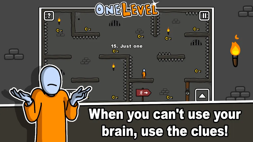 One Level: Stickman Jailbreak (Мод: Открыты все уровни и подсказки) — скачать на Андроид — скриншот 5