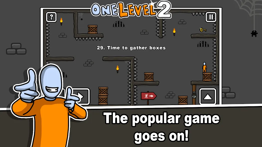 One Level 2 Stickman Jailbreak — взломанная версия, Открыты все уровни и подсказки — скриншот 1 One Level 2 Stickman Jailbreak — взломанная версия, Открыты все уровни и подсказки — скриншот 1
