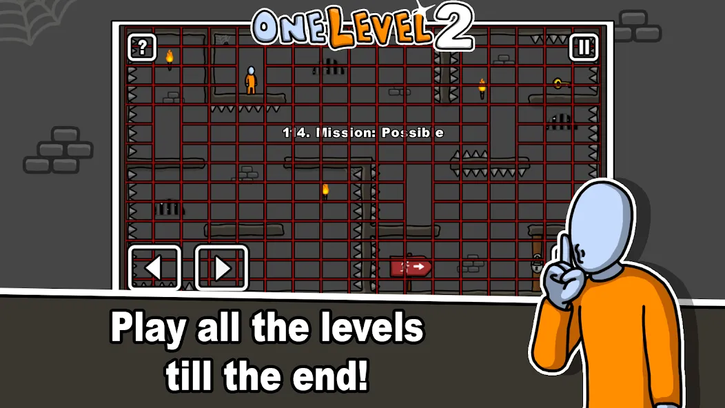 One Level 2 Stickman Jailbreak — взломанная версия, Открыты все уровни и подсказки — скриншот 4 One Level 2 Stickman Jailbreak — взломанная версия, Открыты все уровни и подсказки — скриншот 4
