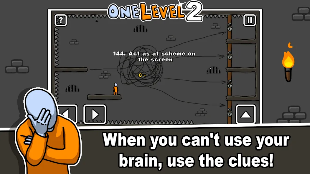 One Level 2 Stickman Jailbreak — взломанная версия, Открыты все уровни и подсказки — скриншот 5 One Level 2 Stickman Jailbreak — взломанная версия, Открыты все уровни и подсказки — скриншот 5