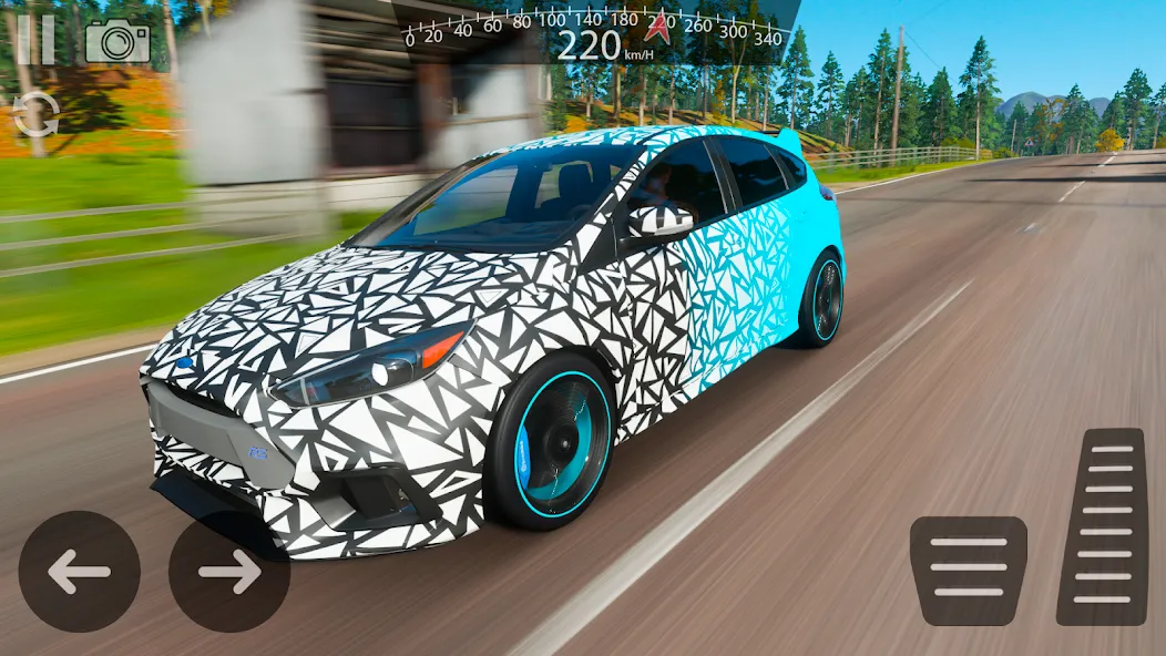 Drive Ford Focus RS Simulator взломанный APK — Безлимитные деньги и топливо — скриншот 3