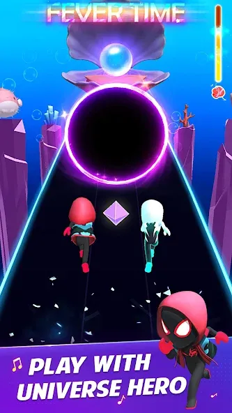 Universe Hero 3D - Music&Swing взломанный APK — Безлимитные монеты и все песни — скриншот 4
