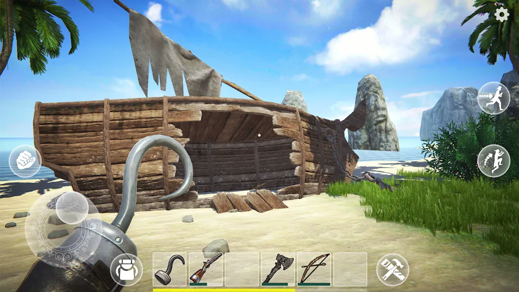 Скачать взлом Last Pirate: Survival Island — Безлимитные ресурсы и здоровье — скриншот 1