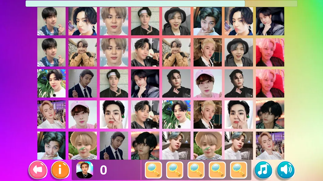 Мод Bangtan Memory — Безлимитные подсказки и жизни, скачать APK — скриншот 3