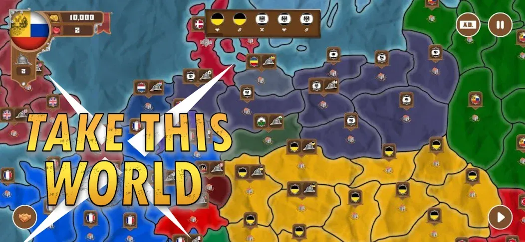World conquest: Europe 1812 (Мод: Безлимитные деньги и войска) — скачать на Андроид — скриншот 1 World conquest: Europe 1812 (Мод: Безлимитные деньги и войска) — скачать на Андроид — скриншот 1