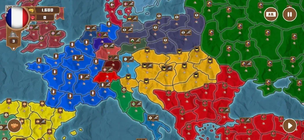 World conquest: Europe 1812 (Мод: Безлимитные деньги и войска) — скачать на Андроид — скриншот 3 World conquest: Europe 1812 (Мод: Безлимитные деньги и войска) — скачать на Андроид — скриншот 3