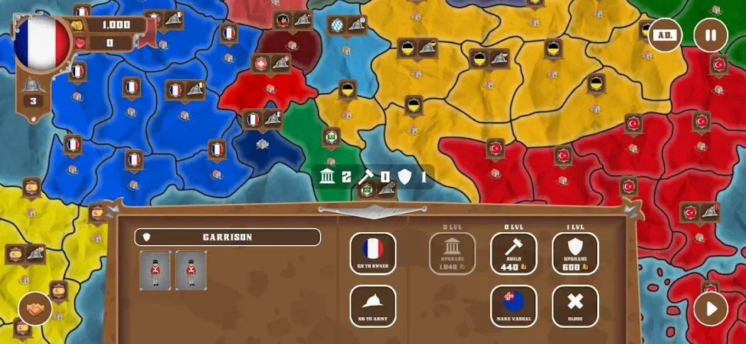 World conquest: Europe 1812 (Мод: Безлимитные деньги и войска) — скачать на Андроид — скриншот 4 World conquest: Europe 1812 (Мод: Безлимитные деньги и войска) — скачать на Андроид — скриншот 4