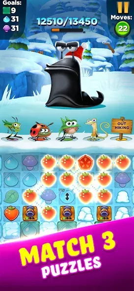 Best Fiends - Match 3 Puzzles мод на Андроид: Безлимитные ходы и подсказки — скриншот 3 Best Fiends - Match 3 Puzzles мод на Андроид: Безлимитные ходы и подсказки — скриншот 3