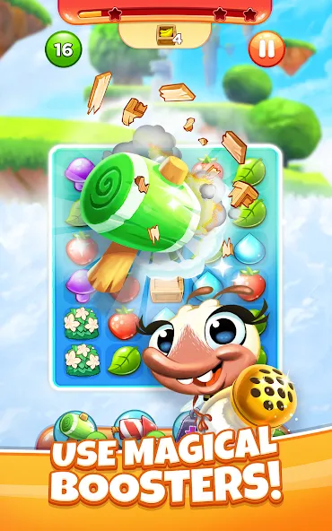 Match 3 Game - Fiends Stars — взломанная версия, Безлимитные жизни и усилители — скриншот 2 Match 3 Game - Fiends Stars — взломанная версия, Безлимитные жизни и усилители — скриншот 2