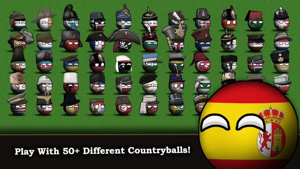 Countryball: Europe 1890 мод на Андроид: Безлимитные ресурсы и открыты все страны — скриншот 1