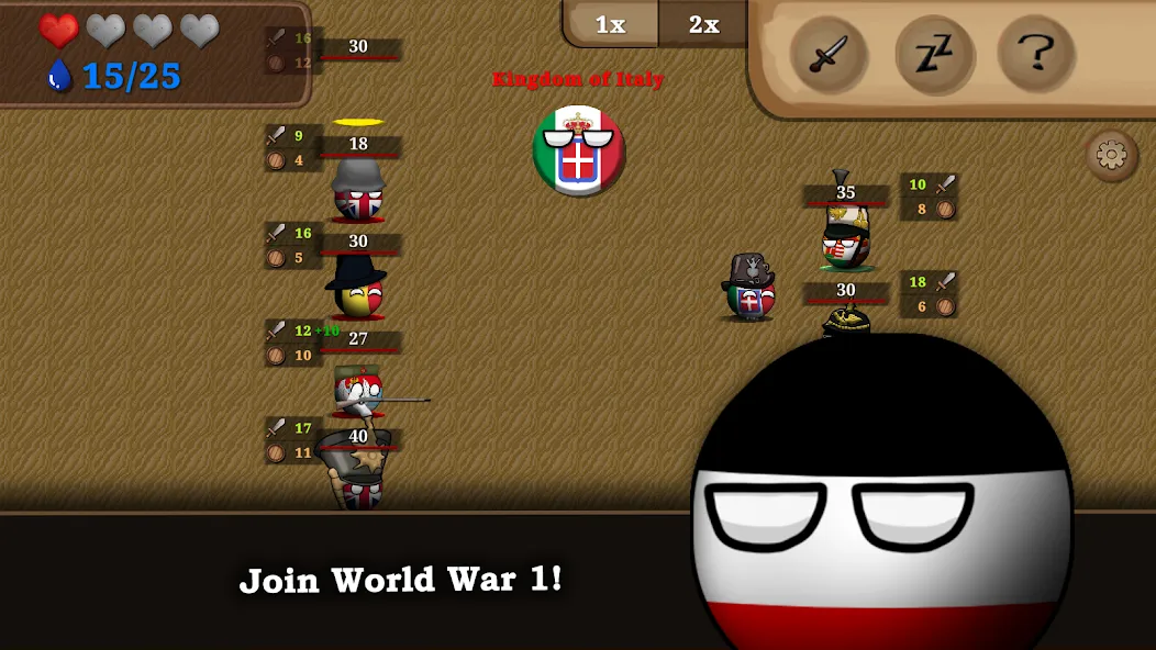 Countryball: Europe 1890 мод на Андроид: Безлимитные ресурсы и открыты все страны — скриншот 3