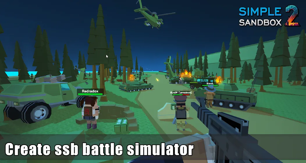Скачать Simple Sandbox 2 Mod APK — Много оружия и неограниченные ресурсы — скриншот 3